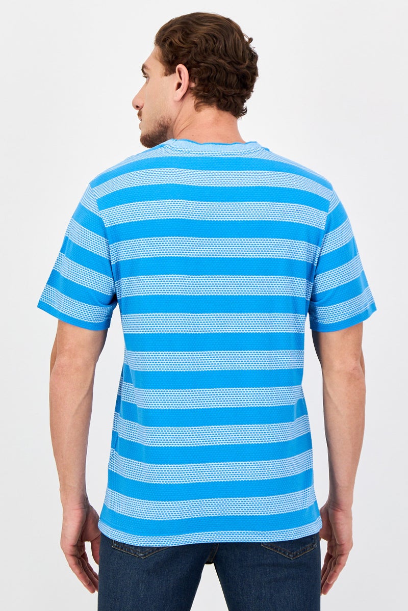 Bench تي شيرت قصير الأكمام للرجال بياقة دائرية مخطط، متعدد الألوان - Image 3